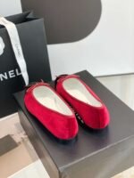Chanel Ballet Flats Red For Women - Image 7