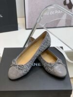 Chanel Ballet Flats Grey For Women - Image 6
