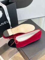 Chanel Ballet Flats Red For Women - Image 3