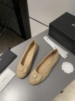 Chanel Ballet Flats Beige For Women - Image 4