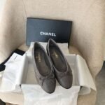 Chanel Ballet Flats Dark Grey For Women - Image 5