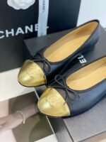 Chanel Ballet Flats Black/Gold For Women - Image 2