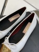 Chanel Ballet Flats White For Women - Image 4