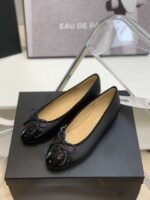 Chanel Ballet Flats Black For Women - Image 7