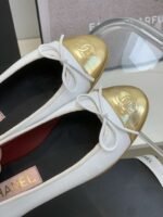 Chanel Ballet Flats White For Women - Image 6