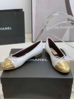 Chanel Ballet Flats White For Women - Image 8