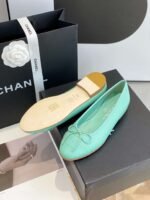 Chanel Ballet Flats Jade Green For Women - Image 8
