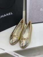 Chanel Ballet Flats Gold For Women - Image 7