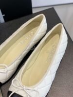 Chanel Ballet Flats White For Women - Image 7