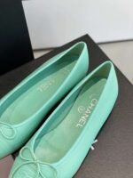 Chanel Ballet Flats Jade Green For Women - Image 7