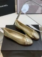 Chanel Ballet Flats Gold For Women - Image 6