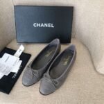 Chanel Ballet Flats Dark Grey For Women - Image 3