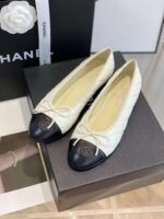 Chanel Ballet Flats White For Women - Image 8