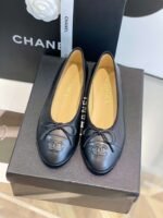 Chanel Ballet Flats Black For Women - Image 5