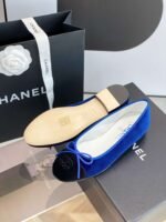 Chanel Ballet Flats Blue For Women - Image 6