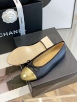 Chanel Ballet Flats Black/Gold For Women - Image 5