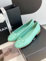 Chanel Ballet Flats Jade Green For Women - Image 4
