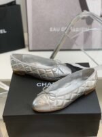 Chanel Ballet Flats Silver For Women - Image 5