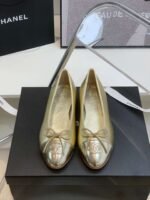 Chanel Ballet Flats Gold For Women - Image 5