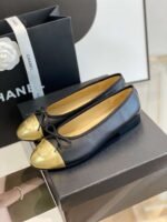 Chanel Ballet Flats Black/Gold For Women - Image 6