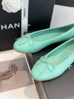 Chanel Ballet Flats Jade Green For Women - Image 5
