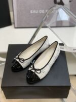 Chanel Ballet Flats White For Women - Image 7