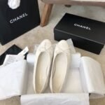 Chanel Ballet Flats White For Women - Image 6
