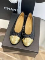 Chanel Ballet Flats Black/Gold For Women - Image 7