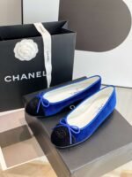 Chanel Ballet Flats Blue For Women - Image 3