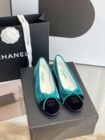 Chanel Ballet Flats Green For Women - Image 3