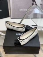 Chanel Ballet Flats White For Women - Image 6