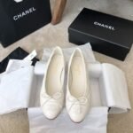 Chanel Ballet Flats White For Women - Image 7