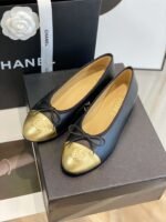 Chanel Ballet Flats Black/Gold For Women - Image 8