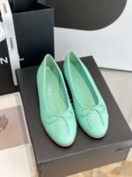 Chanel Ballet Flats Jade Green For Women - Image 2