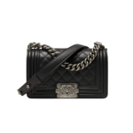 Chanel Boy Small Crossbody Bag 8.1in/ 20.5cm Black Silver Hardware For Women A67085-Y09953-94305