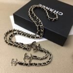 Chanel CC Logo Chain Belt Black For Women - Image 2
