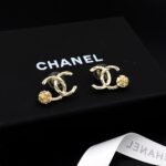 Chanel CC Logo Earrings With Camellia Flower Detail Gold For Women - Image 2
