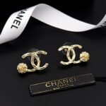 Chanel CC Logo Earrings With Camellia Flower Detail Gold For Women - Image 5