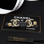 Chanel CC Logo Earrings With Camellia Flower Detail Gold For Women - Image 8
