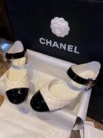 Chanel Mary Jane Flats White For Women - Image 8