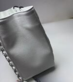 Chanel Chain Tote Shoulder Bag White For Women 13in / 33cm A50995 - Image 4