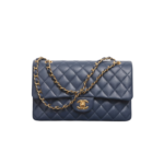Chanel Classic 11.12 Crossbody Bag 10in/ 25.5cm Dark Blue Gold Hardware For Women A01112 B10583 NZG78