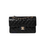 Chanel Classic Double Flap Bag Large Crossbody 11.8in/ 30cm Black Gold Hardware For Women