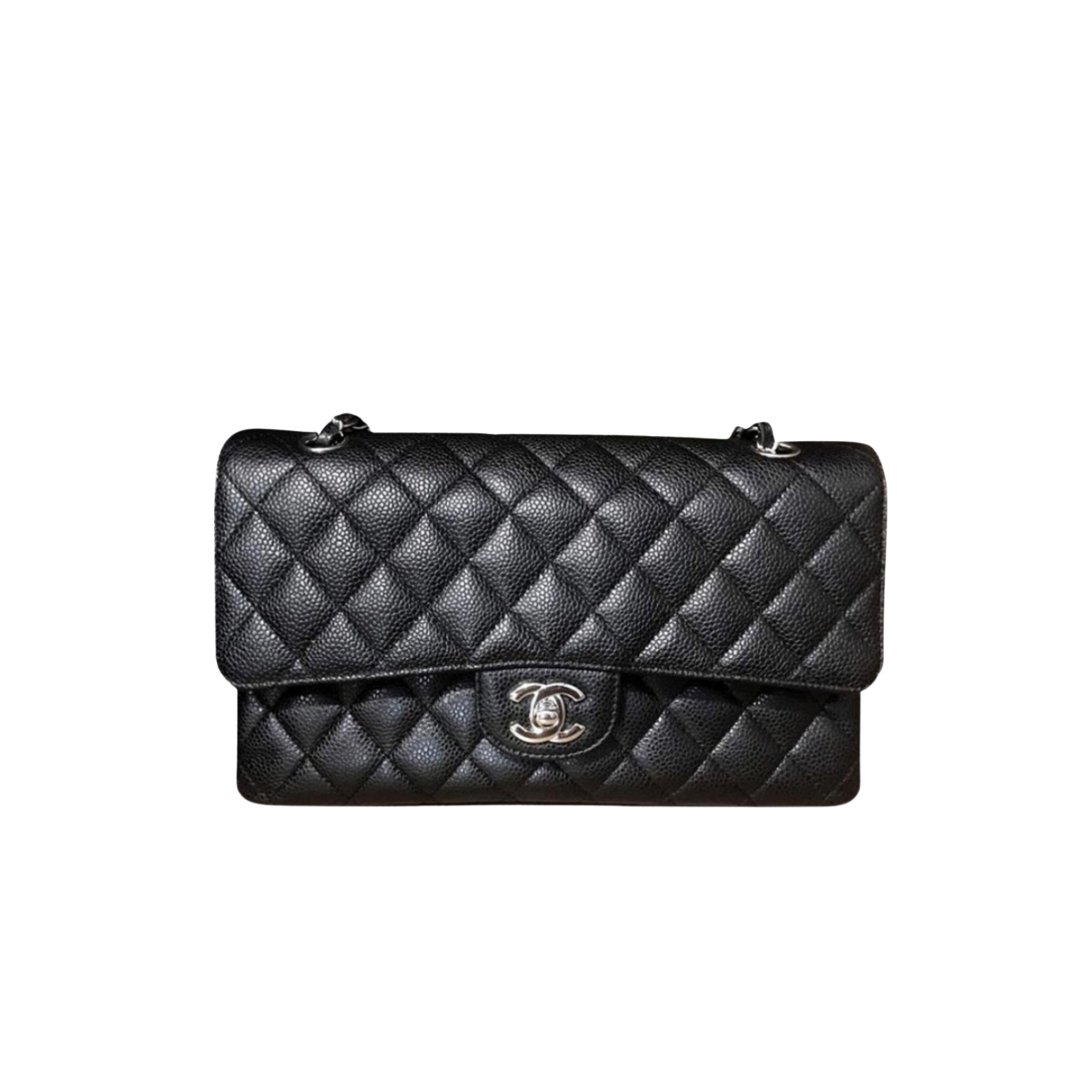 Chanel-Classic-Double-Flap-Bag-Medium-Crossbody-10.2in-26cm-Black-Silver-Hardware-For-Women-A01112.png Chanel Classic Double Flap Bag Medium Crossbody 10.2in/ 26cm Black Silver Hardware For Women A01112 - Image 1