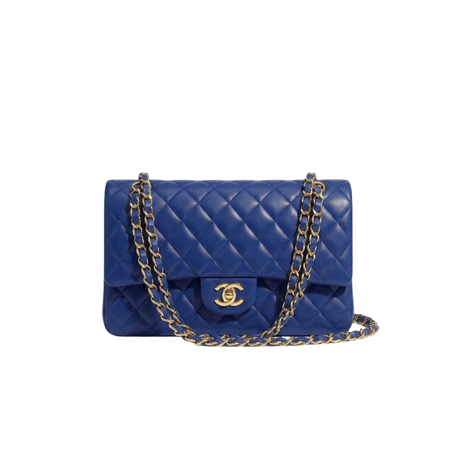 Chanel-Classic-Double-Flap-Bag-Medium-Crossbody-9.9in-25.5cm-Blue-Gold-Hardware-For-Women-A01112.png Chanel Classic Double Flap Bag Medium Crossbody 9.9in/ 25.5cm Blue Gold Hardware For Women A01112 - Image 1
