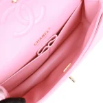 Chanel Classic Double Flap Bag Medium Crossbody 10in/ 25.5cm Dark Pink Gold Hardware For Women - Image 8