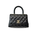 Chanel Classic Flap Bag Mini Crossbody 7.5in/ 19cm Black Gold Hardware For Women