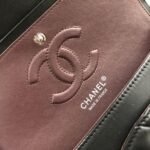Chanel Classic Double Flap Bag Medium Crossbody 9.9in/ 25.5cm Black Silver Hardware For Women A01112 - Image 9