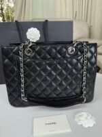 Chanel Classic Tote Bag Silver Hardware Black - Image 4