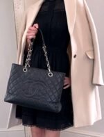 Chanel Classic Tote Bag Silver Hardware Black - Image 2